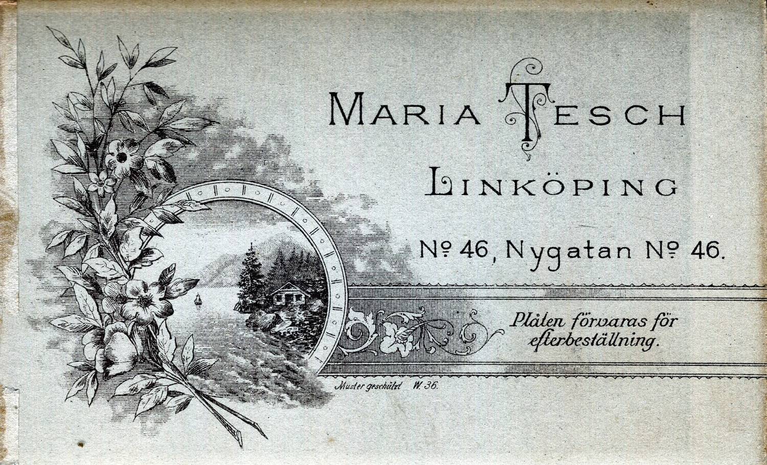 Reverse of the Maria Tesch cabinet card
